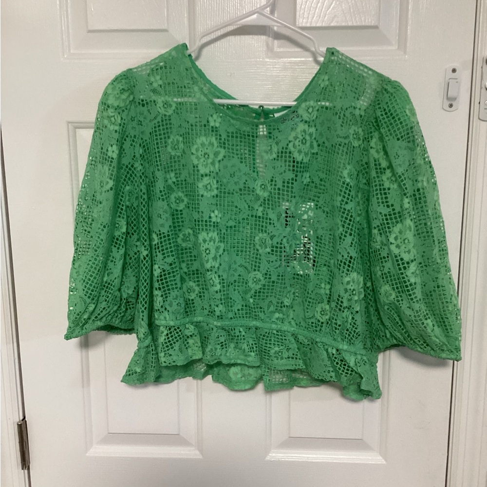 Green Lace Women's Top